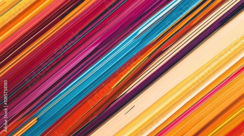 Vibrant and Colorful Abstract Background with Diagonal Streaks in Red, Blue, Orange, Yellow, Pink, and White Creating a Modern Artistic Visual Appeal