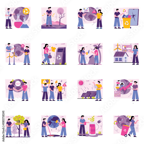 Flat vector illustration pack, Illustration Collection, Business illustration, vector illustration, Minimal Illustration Collection, Social illustration collection, flat illustrations pack, 