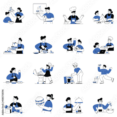 Flat vector illustration pack, Illustration Collection, Business illustration, vector illustration, Minimal Illustration Collection, Social illustration collection, flat illustrations pack, 