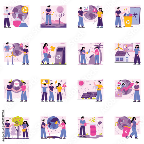 Flat vector illustration pack, Illustration Collection, Business illustration, vector illustration, Minimal Illustration Collection, Social illustration collection, flat illustrations pack, 