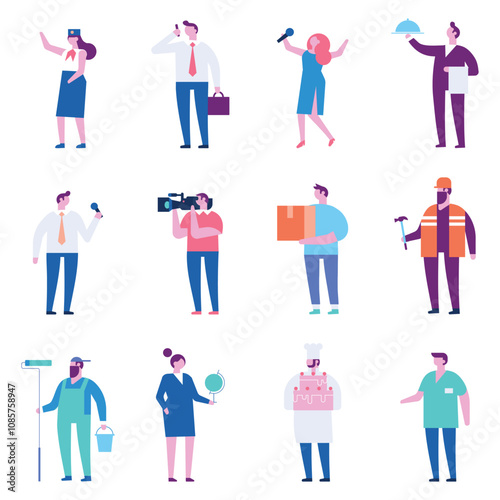 Flat vector illustration pack, Illustration Collection, Business illustration, vector illustration, Minimal Illustration Collection, Social illustration collection, flat illustrations pack, 