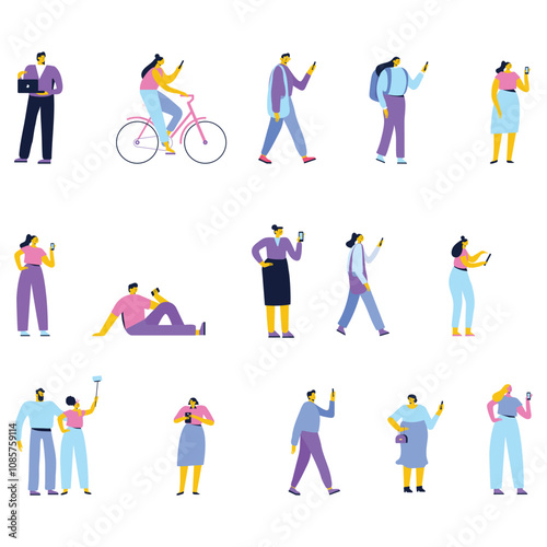 Flat vector illustration pack, Illustration Collection, Business illustration, vector illustration, Minimal Illustration Collection, Social illustration collection, flat illustrations pack, 