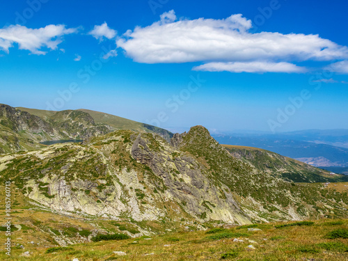 Bulgarian Rila Mountains beautiful landscape view in the area of the Seven Rila Lakes