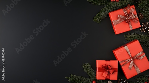 Beautifully Wrapped Christmas Gifts Surrounded by Festive Greenery and Decorations