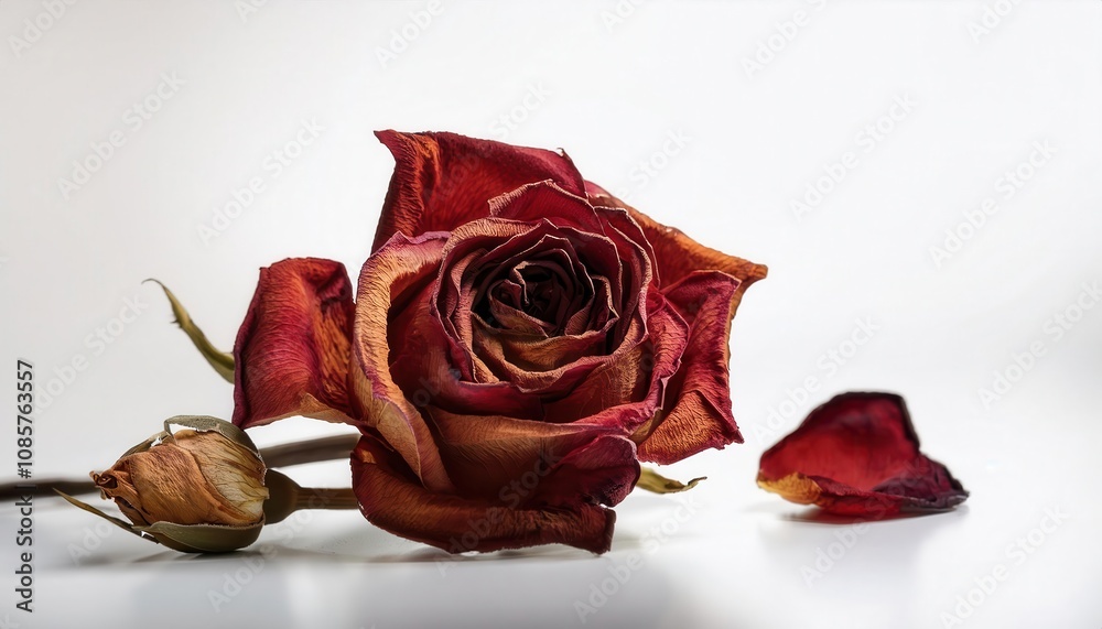 Elegance in Decay. Highlighting the Beauty of a Withered Red Rose for a Poignant Valentine's Day Banner Symbolizing Timeless Love, Loss, and Eternal Passion in a Captivating Visual Concept Elegance in Decay. Highlighting the Beauty of a Withered Red Rose for a Poignant Valentine's Day Banner Symbolizing Timeless Love, Loss, and Eternal Passion in a Captivating Visual Concept