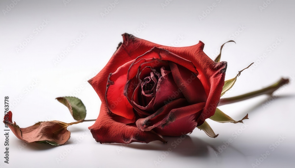Elegance in Decay. Highlighting the Beauty of a Withered Red Rose for a Poignant Valentine's Day Banner Symbolizing Timeless Love, Loss, and Eternal Passion in a Captivating Visual Concept Elegance in Decay. Highlighting the Beauty of a Withered Red Rose for a Poignant Valentine's Day Banner Symbolizing Timeless Love, Loss, and Eternal Passion in a Captivating Visual Concept