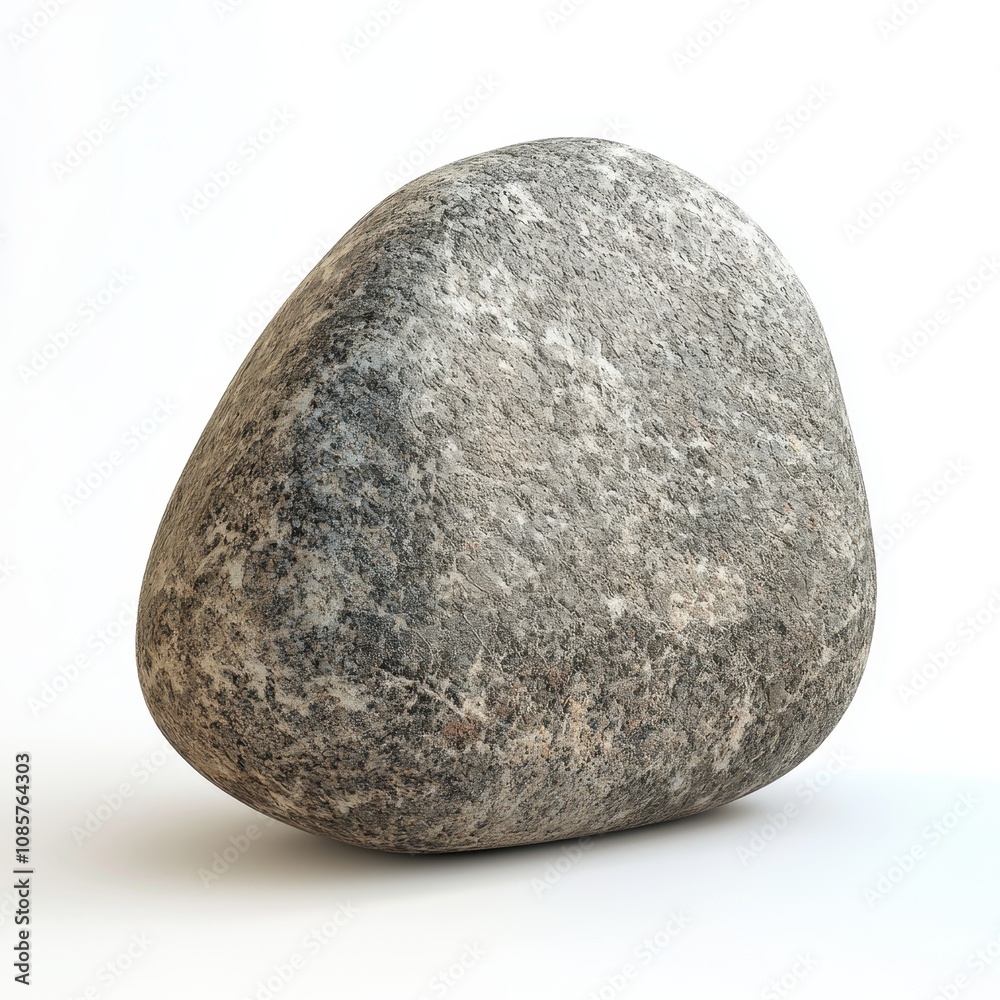 Gray Natural Stone with Smooth Texture and Rounded Shape on White Background Ideal for Natural Elements or Minimalistic Designs in Creative Projects Gray Natural Stone with Smooth Texture and Rounded Shape on White Background Ideal for Natural Elements or Minimalistic Designs in Creative Projects