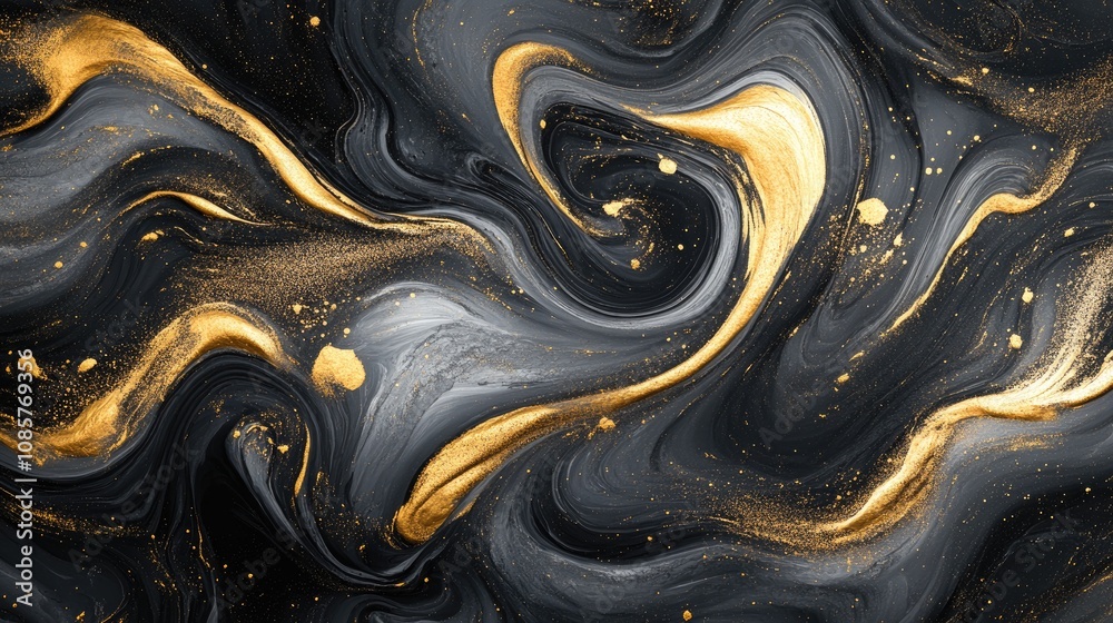 Mesmerizing abstract background of swirling gold and black sulfur particles, intricate patterns, deep shadow effects, luminous highlights, dramatic lighting Mesmerizing abstract background of swirling gold and black sulfur particles, intricate patterns, deep shadow effects, luminous highlights, dramatic lighting