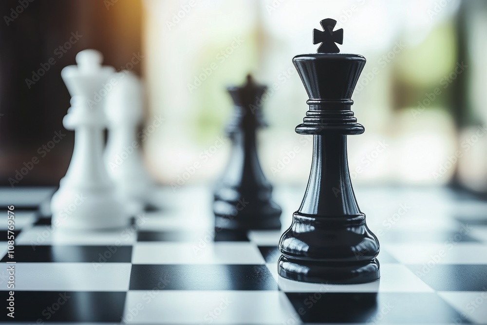 Chessboard for business strategy and leadership assignment concept. Team player or business team and leadership concept. Chessboard for business strategy and leadership assignment concept. Team player or business team and leadership concept.