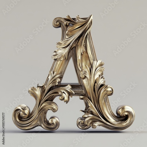 Stylized design of the letter A, isolated on a clean background