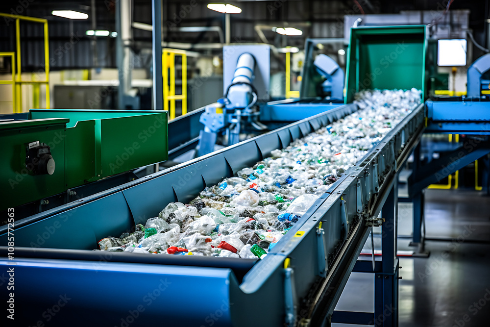 The enterprise is implementing a waste recycling and disposal concept through the use of a conveyor belt with plastic recyclables. The enterprise is implementing a waste recycling and disposal concept through the use of a conveyor belt with plastic recyclables.