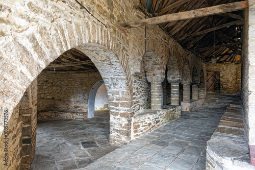 Part of the old Church of Agios Nikolaos at the traditional village of Kipoi at the area of Zagori in Epirus, Greece photo