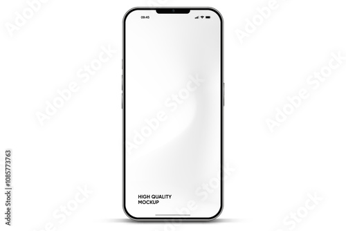 Realistic smartphone mockup. Mobile phone vector with isolated on white background. Device front view. 3D mobile phone with shadow. Realistic, high quality smart phone mockup for ui ux presentation.