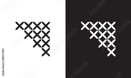 Cross stitch icon. Cross stitch design symbol for apps and websites. isolated on white and black background. vector illustration. EPS 10