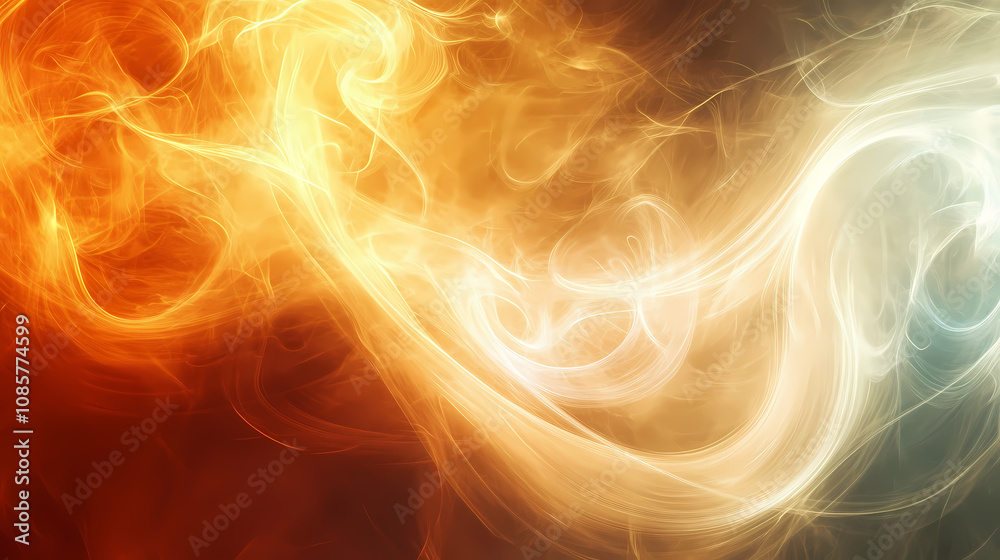 Fototapeta premium Abstract smoke and fire swirls: a psychedelic dream. Whirl. Illustration