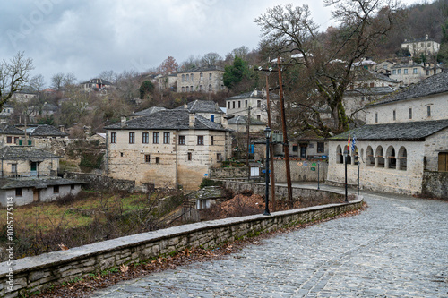 View of the traditional village of Koukouli at the area of Zagori in Epirus, Greece