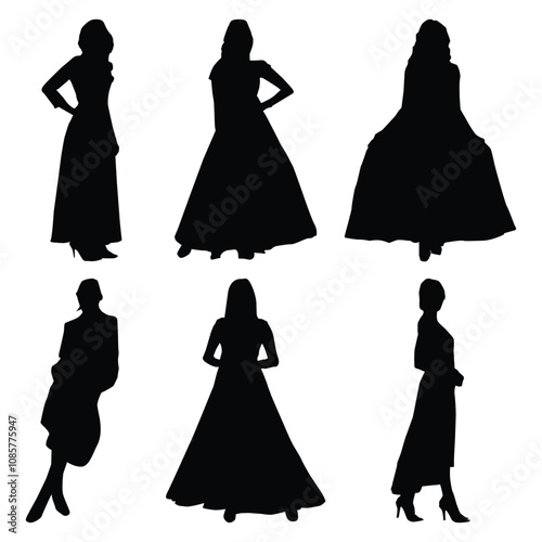 woman2walking silhouette Drawing Shape Vol 02