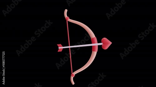 Love Cupid's Bow and Arrow 3D Icon Animation