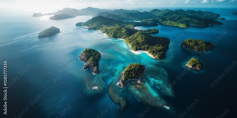 Fototapeta premium arial view of tropical islands