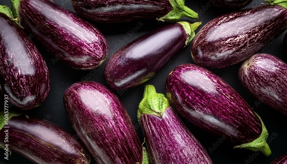 aubergine vegetables top view, AI generated aubergine vegetables top view, AI generated