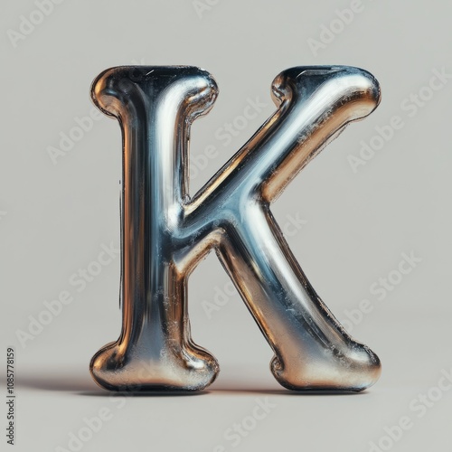 Stylized design of the letter K, isolated on a clean background