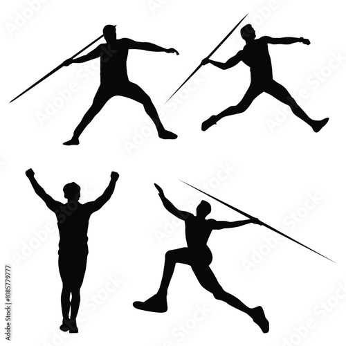 javelin throw silhouette shape drawing Vol 3
