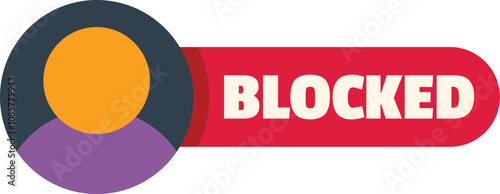 User account is blocked, symbolizing online restrictions and security measures