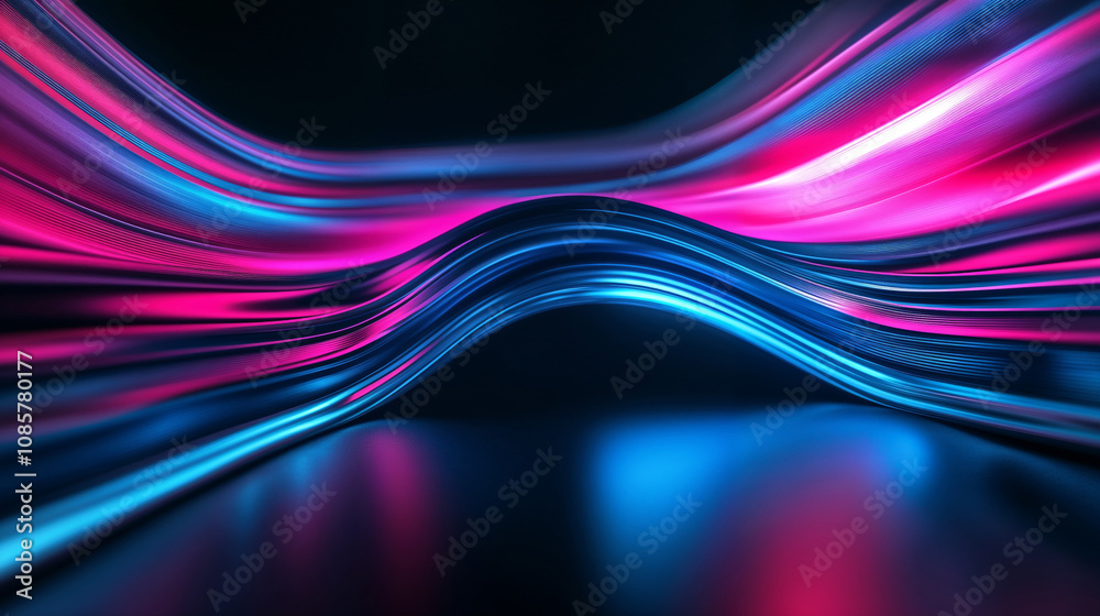 Abstract glowing waves in neon pink and blue Abstract glowing waves in neon pink and blue