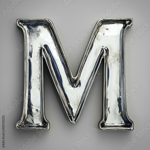 Stylized design of the letter M, isolated on a clean background