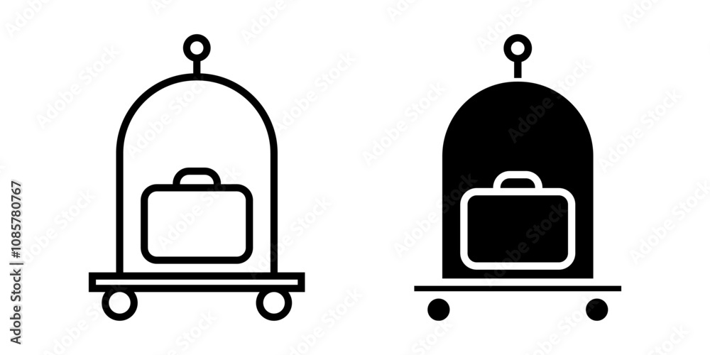 Hotel Luggage Icon set .Symbol isolated white background. vector illustration. color editable. Hotel Luggage Icon set .Symbol isolated white background. vector illustration. color editable.