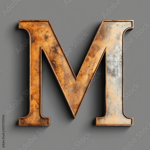 Stylized design of the letter M, isolated on a clean background