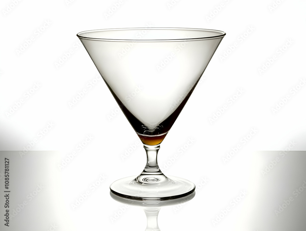 Elegant clear martini glass showcasing its minimalist design against a clean backdrop. Elegant clear martini glass showcasing its minimalist design against a clean backdrop.