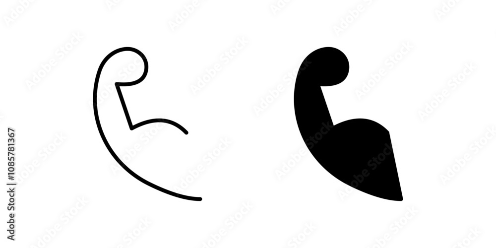 Muscle Arm  icon set .Symbol isolated white background. vector illustration. color editable.