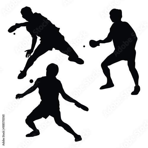 table tennis player silhouette Shapes VOL 5