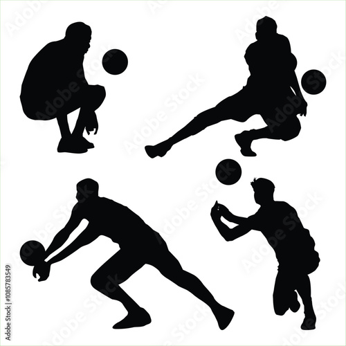 volleyball players silhouette Shapes VOL 4