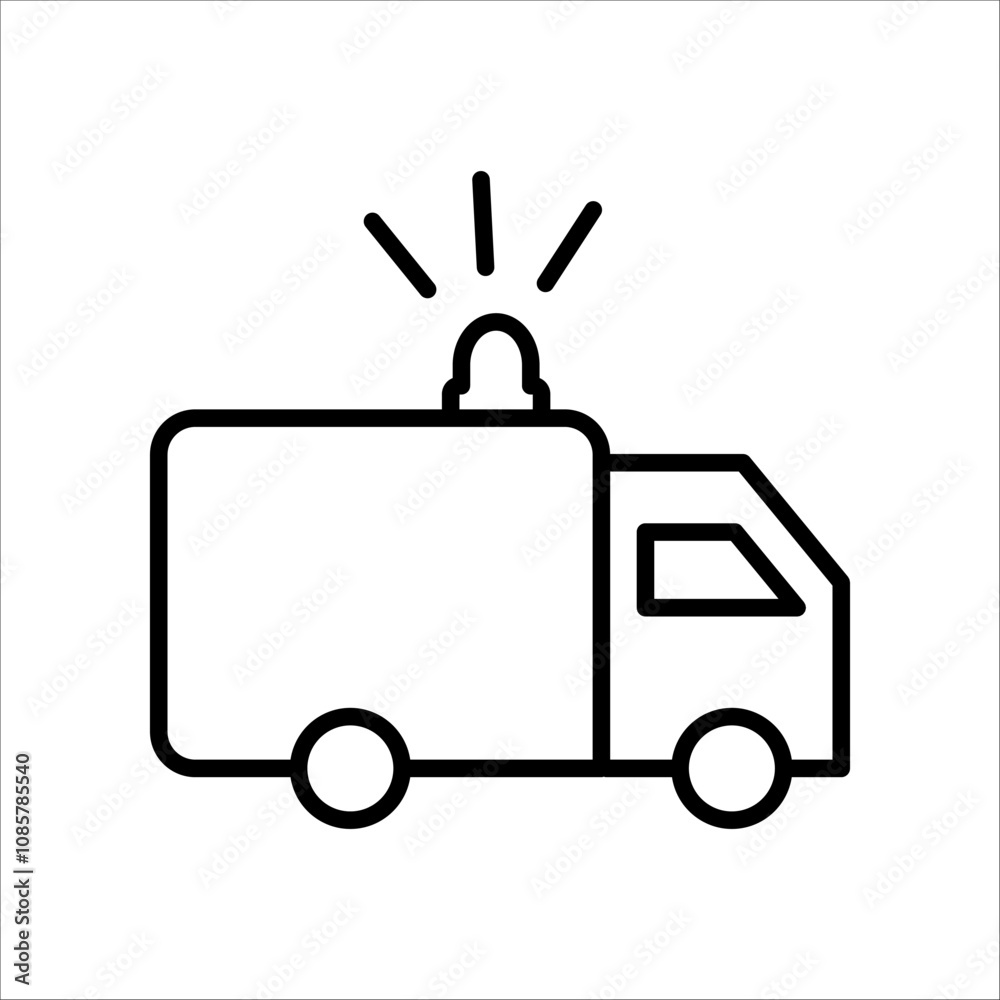 Ambulance icon.Symbol isolated white background. vector illustration. color editable. Ambulance icon.Symbol isolated white background. vector illustration. color editable.