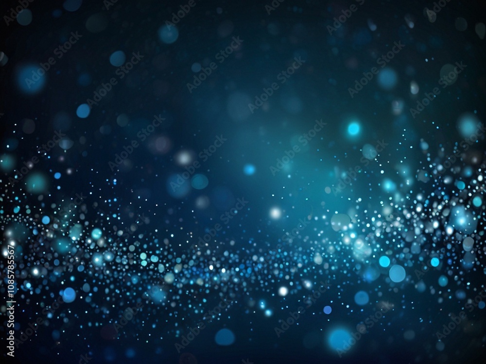 Obraz premium Blauer Hintergrund mit Bokeh und glitzernden Sternchen