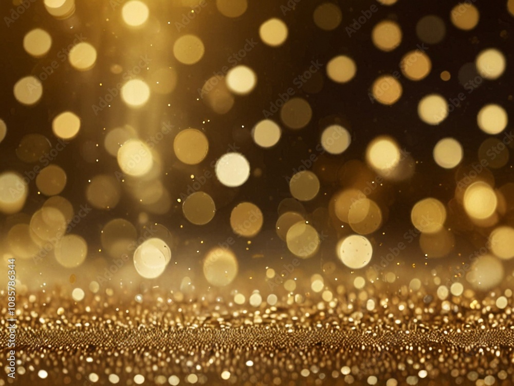 Goldener Bokehhintergrund mit glitzernden kleinen Sternchen Goldener Bokehhintergrund mit glitzernden kleinen Sternchen