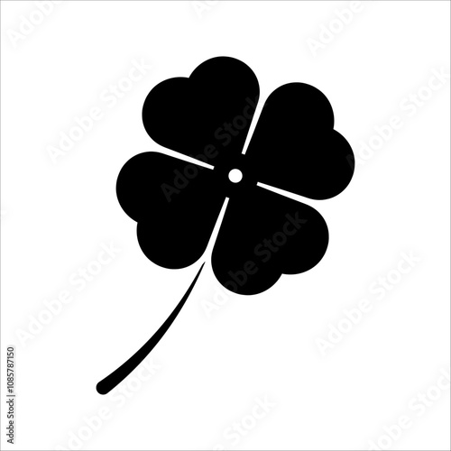 Leaf clover silhouette. Vector image