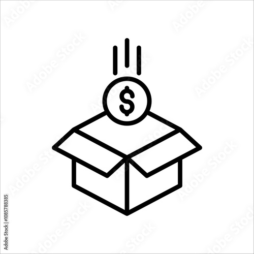 donation icon.Symbol isolated white background. vector illustration. color editable.
