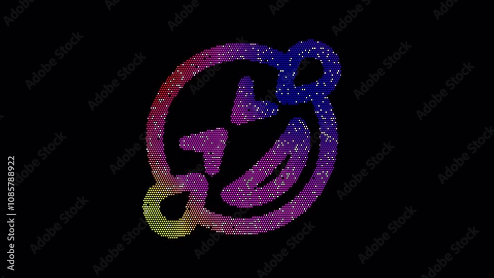 Icon grin squint tears is made up of LED square shapes that shimmer and flicker. There are black dead diodes. In-Out looped. Alpha BW at the end Icon grin squint tears is made up of LED square shapes that shimmer and flicker. There are black dead diodes. In-Out looped. Alpha BW at the end