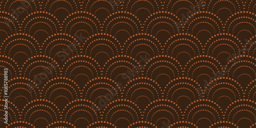 Elegant Scalloped Dotted Pattern in Warm Earth Tones