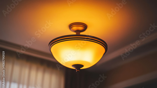 Amber Flush Mount Ceiling Light in Classic Interior photo