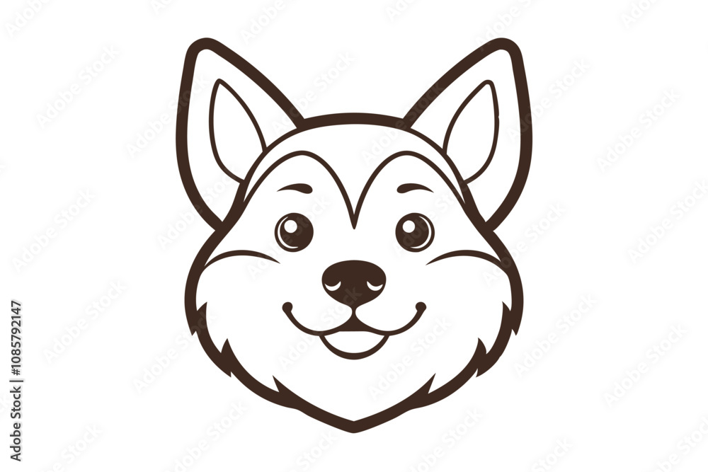 line art pet head vector art on white background line art pet head vector art on white background