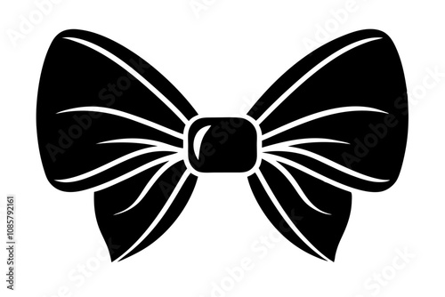 A silhouette black coquette bow vector art on white background
