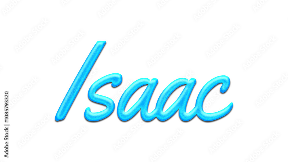 Glowing blue effect of name Isaac on white background. Glowing blue effect of name Isaac on white background.