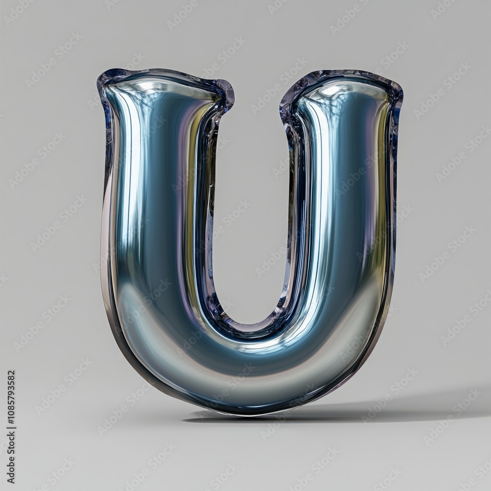 Stylized design of the letter U, isolated on a clean background Stylized design of the letter U, isolated on a clean background