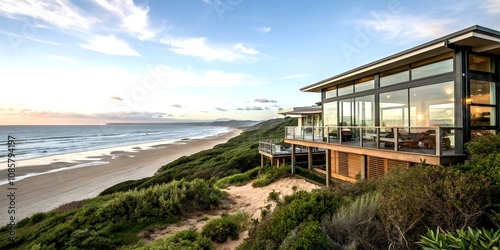 Tranquil Coastal Retreat Home Overlooking the Ocean with Expansive Views and Serene Surroundings, Inviting Atmosphere for Relaxation and Rejuvenation by the Sea