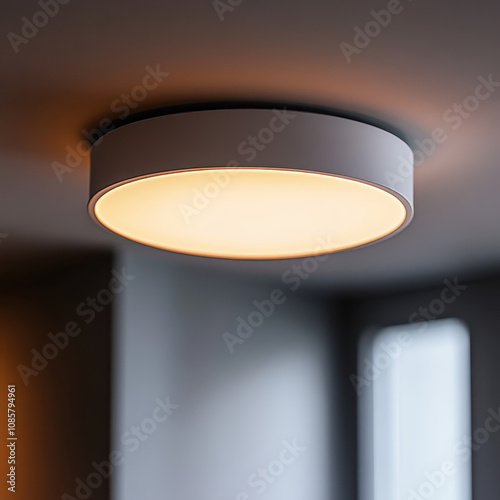 Round Flush Mount Ceiling Light in a Living Room photo