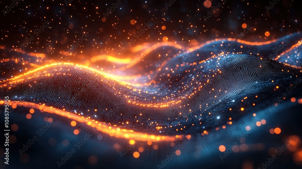 Abstract digital ecosystem with data life forms Abstract digital ecosystem with data life forms